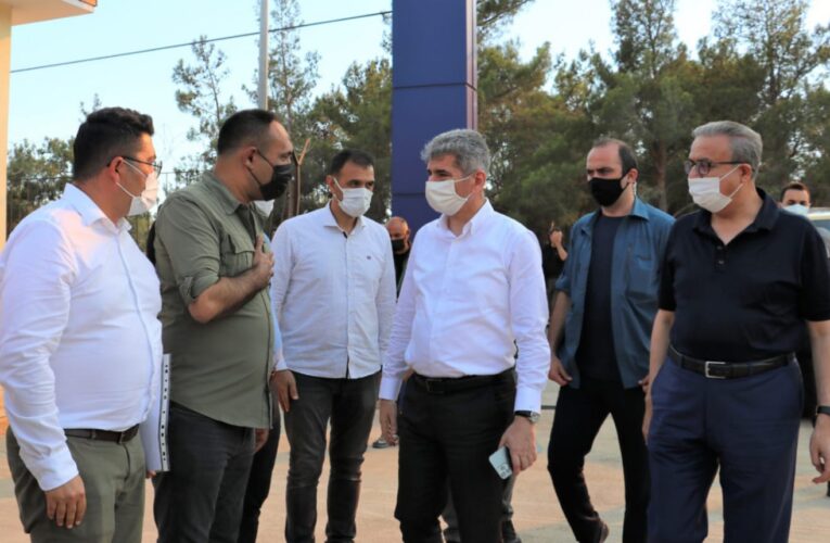 BAŞKAN YILMAZ, SİLİFKE VE AYDINCIK’TA YANGIN BÖLGESİNDE