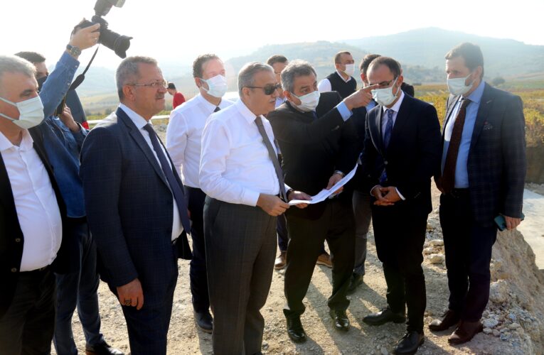 Vali Su, MTOSB otoban bağlantı yolu inşaatında incelemelerde bulundu