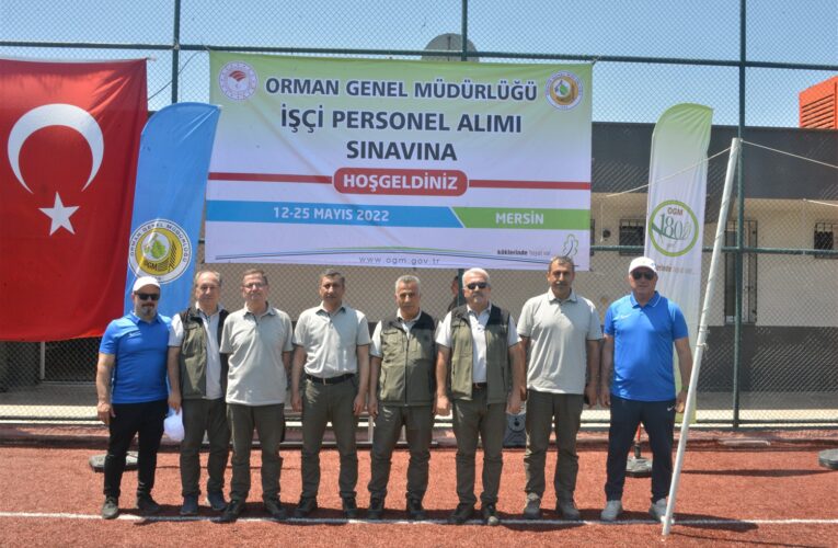 Mersin’de fiziki yeterlilik sınavında geçici işçi adayları yarışıyor