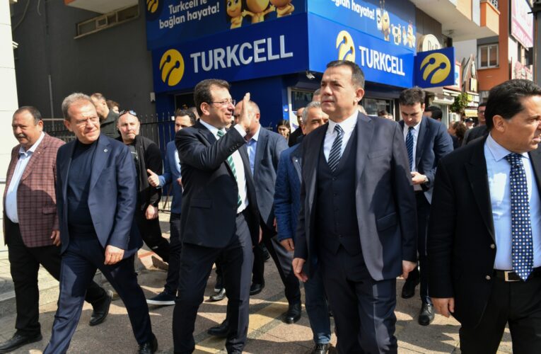 Ekrem İmamoğlu, Yenişehir’de Alanya Sokağı esnafını ziyaret etti