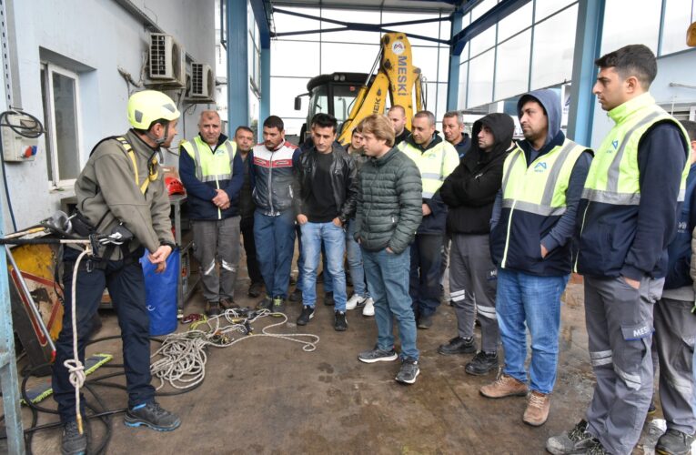 MESKİ ÇALIŞANLARI İŞ SAĞLIĞI VE GÜVENLİĞİ KONULARINDA BİLGİLENDİRİLİYOR