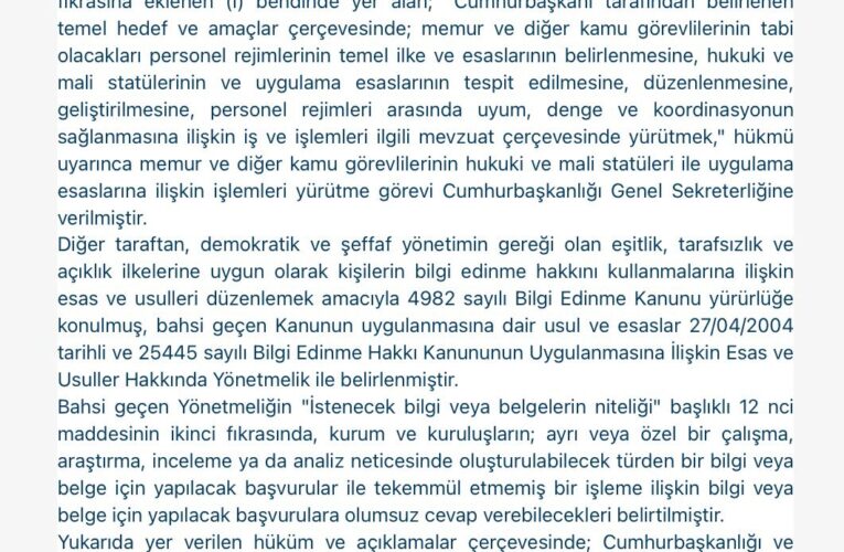 SARAY’IN DUVARLARI KALIN, CEVAPLARI KAPALI:  KAÇ KİŞİ, HANGİ MAAŞLA ÇALIŞIYOR, BİLİNMİYOR!